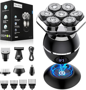 Head Shavers for Bald Men 2025 Upgraded Magnetic Head Shaver Waterproof Wet/Dry Bald Head Shavers for Men 6-in-1 Shaving Kit Electric Shaver