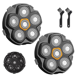 6 Blade Magnetic Replacement Shaving Heads for Bald Men Compatible with All 6D Magnetic Electric Razor (2 PCS VM-072)