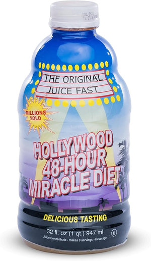 Hollywood diet - 48-Hour Miracle Fruit Juice Cleanse Diet 1-Pack, Detox Cleanse for Weight Loss &amp; Rejuvenation, Food Replacement, Fast Acting Diet, Weight Loss Drink, 32 Fl. Oz.