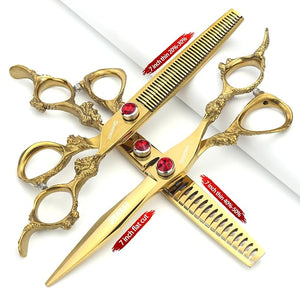 6/7/7.5/8/9-inch professional hair clipper set, stainless steel sharp hair clippers, hairdresser specific scissors (7 in-3pc-B)