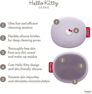 GESKE x Hello Kitty SmartAppGuided Facial Brush | 3 in 1 | Skin Cleansing Silicone | Routine Skincare | Gentle Cleansing | Facial Cleanser
