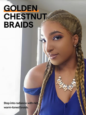 GORGIUS Blonde Highlight Braided Lace Front Wigs Pre Plucked Knotless Synthetic Box Braiding Wig Handmade 4 Twisted Cornrow Braids Wig For Women