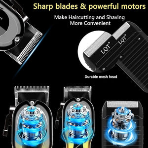 Hair Clipper Set Professional Hair Trimmer Electric Foil Shaver Razor for Men Haircutting Machine for Barber Clippers and Trimmers Grooming Kit Nose Body Hair Trimmer