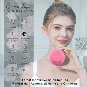 Crystal Hair Eraser,Upgraded Crystal Hair Remover Diamond,Painless and Effective Nano Glass Hair Removal Stone and Skin Exfoliation,Natural Epilator for Women and Men(Rose Pink)