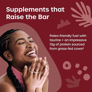 Fx Bone Broth Protein Bar - 13g Protein with Taurine + Grass Fed Collagen for Healthy Aging Skin + Gut Health - 0g Sugar Chocolate Crunch Flavor (12 Bars)