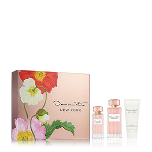 Oscar de la Renta New York Eau de Parfum 3 Piece Gift Set for Women - Perfume Spray 3.4 Fl. Oz &amp 1.0 Fl. Oz. and Body Lotion 3.4 Fl. Oz.