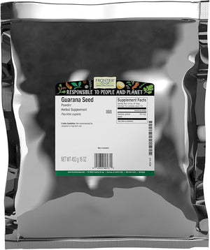 Frontier Co-op Guarana Powder 1lb Bulk Bag - Pure Powder from Natural Guarana Seeds Ideal for Energizing Beverages &amp Guarana Drinks Kosher