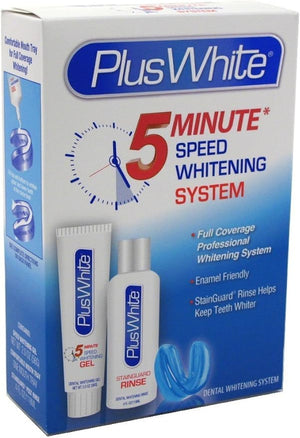 Plus White 5 Minute Speed Whitening System ? Fast &amp; Effective Teeth Whitening Gel &amp; Professional Dental Tray &amp; Dental Whitening Rinse - 2 Pack