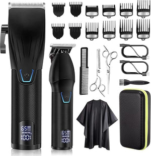 Professional Hair Clipper and Trimmer Set Barber Clippers Set for Men Professional Kit Beard Trimmer Haircut Kit Cordless Clippers for Hair CuttingBlack