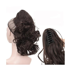 SONGCHAO Fake Hair Bun 1 Pack Synthetic Wavy Ponytail Extension Wig Claw Clip Heat Resistant Fiber Wavy Ponytail Ladies Hair Extension Bun Hair Accessories (Color : 001)