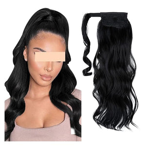 SONGCHAO Fake Hair Bun Messy Curly Bun Extension Wig Wavy Ponytail Pompadour Ponytail Extension Cord Hair Extensions Curl Clips Synthetic Bun Hair Accessories (Color : 04 Size : 22inches)