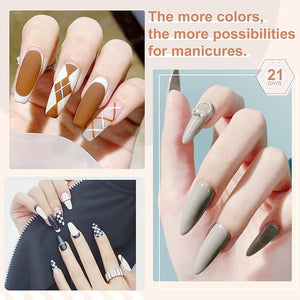 SAVILAND 33PCS Gel Nail Polish Set Classic Glitter White Soak-off U V Nail Polish with Base &amp Glossy Matte Top Gel French Manicure Nail Art Starter Set for Salon Home &amp Gifts