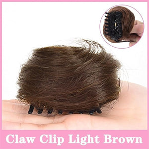 Messy Bun Hair Piece for Women, Space Buns Hair Pieces, Mini Claw Clip in Hair Bun Messy Cat Ears Hair Bun Extension Synthetic Donut Wig Accessory Updo Hairpieces for Women Girls ,Fake Hair Accessorie