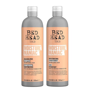 TIGI Bed Head Sulfate Free Shampoo and Conditioner Set for Dry Hair Moisture Maniac Hair Care with Argan Oil 25.36 fl oz 2 Pack