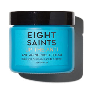 Eight Saints Skin Care Up the Anti Night Cream Face Moisturizer to Reduce Fine Lines and Wrinkles, Natural and Organic Anti Aging Cream For Face &amp; Neck with Niacinamide and Hyaluronic Acid, 2 Ounc