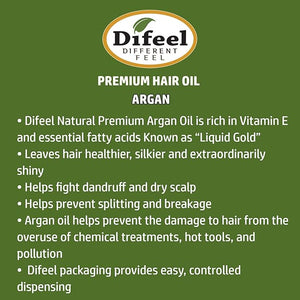 Difeel Premium Natural Hair Oil - Argan Oil 7.1 ounce (6-Pack)