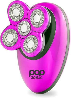 Pop Sonic 5-Head Electric Shaver Kit - Unisex (Purple) Shaver for Face Head &amp Body - Smooth Waterproof USB Rechargeable Trimmer with 360-Degree Precision Cut Heads for Men &amp Women