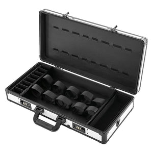 Professional Barber Supplies CaseBarber Case Clipper BagBeauty Salon Barber CaseHairdressing Tools Storage Case with Adjustable Shoulder Strap Secure Numlockfor Hair Stylist (White&ampBlack)