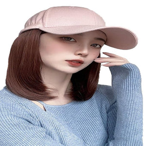 Women's Hat wig Duck Tongue hat collarbone Hair Straight hair inner Buckle wig Baseball Cap Sun Hat Wave Curly Hair
