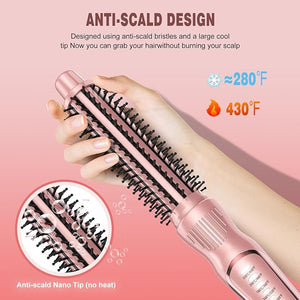 Thermal Brush, Heated Round Brush &amp; Curling Iron with Ceramic Ionic Technology, Hair Tools for Volumizing &amp; Styling, Travel-Friendly Hot Comb with Adjustable Temperature£¨Gold 1 inch£©