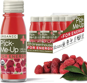 Greenhouse Juice Organic Energy Shot Pick-Me-Up Wellness Shot with Yerba Mate + Green Tea &amp Caffeine Energy Immunity Shots Vegan &amp Gluten-Free (2 Oz Pack of 12)