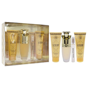 New Brand Luxury for Women - 4 Pc Gift Set 3.3oz EDP Spray 4.4oz Shower Gel 4.4oz Body Lotion 0.5oz EDP Spray