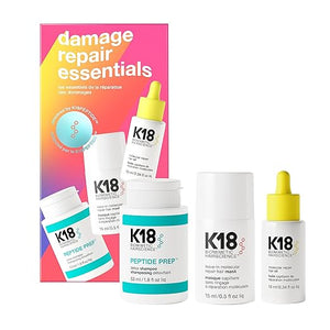 K18 Damage Repair Essentials Kit Travel-Friendly Trio Featuring Mini Hair Mask Mini Hair Oil &amp Detox Shampoo
