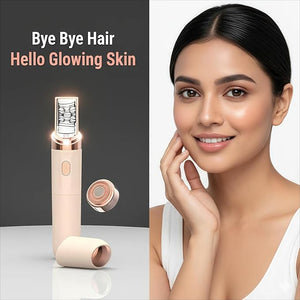 PluxyEpil Pro 3.0 Women Face Epilator ? 2-in-1 Hair Removal Gentle &amp Painless Hair Remover for Upper Lip Chin Eyebrows &amp Cheeks (White)