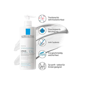 La Roche-Posay Lipikar Urea 10% Roughness Smoothing Lotion Body Lotion For Dry Skin With 10% Urea + Shea Butter + Allantoin Rough And Bumpy Skin Lotion Softens &amp Smooths Skin With 1 Application