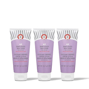 First Aid Beauty - KP Bump Eraser Body Scrub with 10% AHA Keratosis Pilaris Skin Exfoliator with Glycolic &amp Lactic acids Helps Reduce Chicken Skin Bumps Safe for Sensitive Skin 2 oz 3 ct