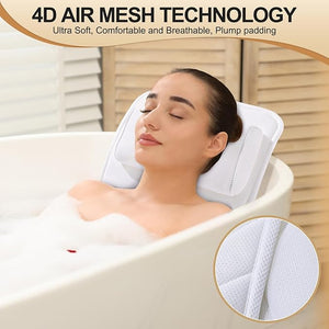 Full Body Bath Pillow for Bathtub Non-Slip Bath Pillows for Tub Spa Bathtub Pillow Cushion for Headrest Neck Shoulder and Back Rest SupportRelaxation Spa Accessories-50 x 15 (White)