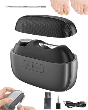 Electric Nail Clippers for Seniors 3 in 1 Smart Nail Clipper for Extra Hard/Thick Hands Feet Nails Polishing Clipper with Light for Limited Mobility People (Black)