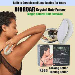 Crystal Hair EraserUpgrade Crystal Hair RemoverPhysical Nano Glass Hair Removal DevicePainless Epilator and Exfoliator Without Shaver for Quick Soft Silky Skin(Silver)