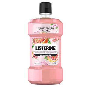 Listerine Zero Alcohol Mouthwash Oral Rinse Kills up to 99% of Bad Breath Germs Limited Edition Grapefruit Rose Flavor 500 mL