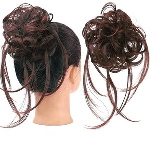 Hair Chignon Synthetic Hair Bun with Elastic Comb Messy Bun Curls Hair Bun Women Wig Hair Extensions Hair Accessories Messy Bun Hair Piece (Color : SW205-02)