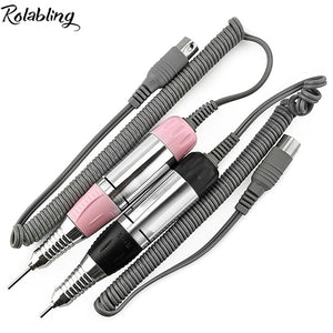 Nail Drill Handpiece Electric Nail Drill Handle Machine Replacement Nail Polishing Pen Portable Manicure Pedicure Tool (Pink)