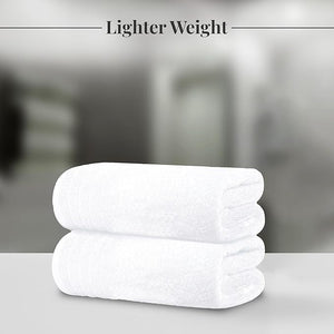 Tens Towels Pack of 4 Extra Large Bath Towels 30 x 60 Inches 100% Cotton Larger &amp Lighter Weight Quicker to Dry Super Soft and Absorbent Perfect for Bathroom White