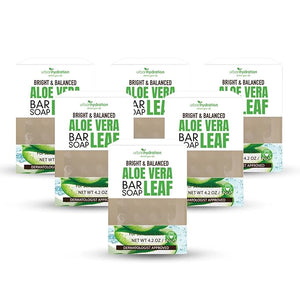 Urban Hydration Aloe Vera Face &amp; Body Bar Soap 6 Pack | Suitable for Daily Use, Silicone, Paraben, Polybead and Sulfate Free, Safe for Oily, Psoriasis and Eczema Prone Skin | 4.2 Ounces
