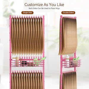 Braiding Hair Rack Braiding Rack 286 Pegs 2-Sided Hair Racks for Braiders Standing Adjustable Standing Hair Extension Holder for Salon