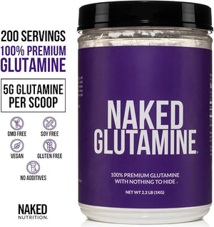 Pure L-Glutamine Made in The USA - 200 Servings - 1000g 2.2lb Bulk Vegan Non-GMO Gluten and Soy Free. Minimize Muscle Breakdown &amp Improve Protein Synthesis. No Additives