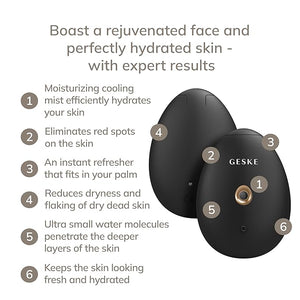 GESKE SmartAppGuided¢â Facial Hydration Refresher | 4 in 1 | Water Atomizer | Moisturizing Spray Machine | Face Mister | Humidifier for Natural Glow | Reduce Redness &amp; Dry Skin