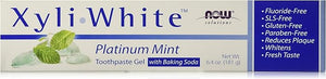 Now Foods Xyliwhite Baking Soda Toothpaste Platinum Mint 6.4-Ounces Pack of 4