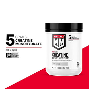 Muscle Milk Pro Series Creatine Powder Supplement Unflavored 1.1 Pound 100 Servings 5g Creatine Monohydrate NSF Certified for Sport Packaging May Vary