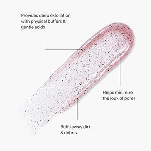 TULA Skin Care So Poreless Exfoliating Blackhead Scrub - Powerful and Gentle Exfoliation Refreshing and Smoothing Contains Probiotic Extracts Volcanic Sand Pink Salt and Witch Hazel 2.89 oz.