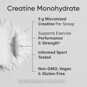 Sports Research Creatine Monohydrate - Gain Lean Muscle Improve Performance and Strength and Support Workout Recovery - 5 g Micronized Creatine - 35.27 oz