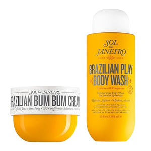 SOL DE JANEIRO Brazilian Bum Bum Cream and Brazilian Play Moisturizing Shower Cream Gel Body Wash Full Size Bundle Amazon Exclusive