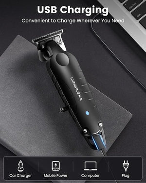 Professional Hair/Beard Trimmer for Men USB-C Rechargeable Hair Trimmer for Men with Stainless Steel Blades Zero Gapped Hair Clippers for Barber Cordless Rechargeable Hair Clippers