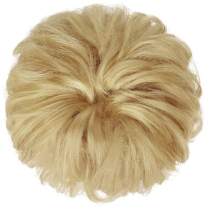 FESHFEN Human Messy Buns - 100% Human Hair Bun Real Scrunchies Hair Pieces Ponytail Extensions Wavy Tousled Updo Chignon Hairpieces for Women Light Blonde