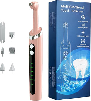Tooth PolisherElectric Tooth Polisher Professional with 5 Replacement Heads &amp 5 Cleaning ModesUSB RechargeableIpx6 Waterproof Pulidor De Dientes Electrico for Adults &amp Kids