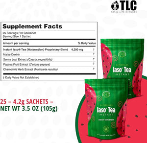 IASO Instant Tea (Watermelon) - Refreshing Cleansing Tea, Ideal for Daily Wellness - 50 Sachets